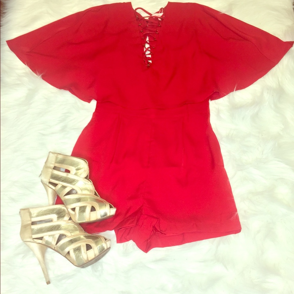 Red Cape Romper - Picture 2 of 4